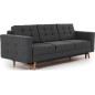 Canapé 3 places convertible - en tissu de qualité gris foncé, ASVENA Canapé 3 places convertible - en tissu de qualité gris foncé, ASVENA