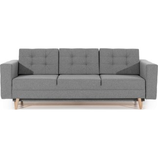 Canapé 3 places convertible - en tissu de qualité gris, ASVENA