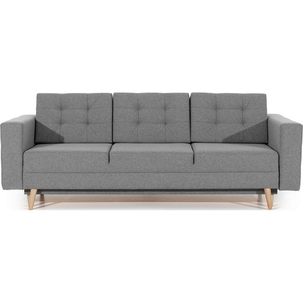 Canapé 3 places convertible - en tissu de qualité gris, ASVENA, Gris clair Canapé 3 places convertible - en tissu de qualité gris, ASVENA, Gris clair