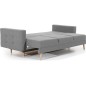 Canapé 3 places convertible - en tissu de qualité gris, ASVENA, Gris clair Canapé 3 places convertible - en tissu de qualité gris, ASVENA, Gris clair