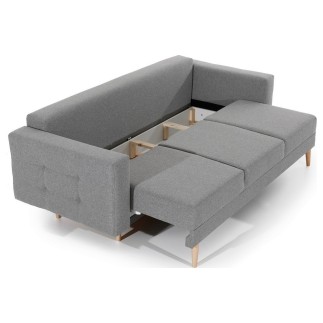 Canapé 3 places convertible - en tissu de qualité gris, ASVENA