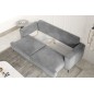 Canapé 3/4 places convertible et espace de rangement, Gris, en velours de qualité, DANY Canapé 3/4 places convertible et espace de rangement, Gris, en velours de qualité, DANY