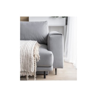 Canapé 3/4 places convertible et espace de rangement, Gris, en velours de qualité, DANY