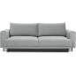 Canapé 3/4 places convertible et espace de rangement, Gris, en velours de qualité, DANY Canapé 3/4 places convertible et espace de rangement, Gris, en velours de qualité, DANY