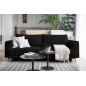 Canapé 3/4 places convertible et espace de rangement - Noir - en velours de qualité, DANY Canapé 3/4 places convertible et espace de rangement - Noir - en velours de qualité, DANY