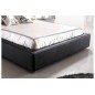 Lit en cuir italien de luxe ENJOY, noir liseret blanc, 180x200 Lit en cuir italien de luxe ENJOY, noir liseret blanc, 180x200