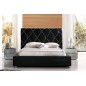 Lit en cuir italien de luxe ENJOY, noir liseret blanc, 180x200 Lit en cuir italien de luxe ENJOY, noir liseret blanc, 180x200