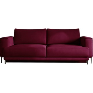 Canapé 3/4 places convertible et espace de rangement - Fushia - en velours de qualité, DANY