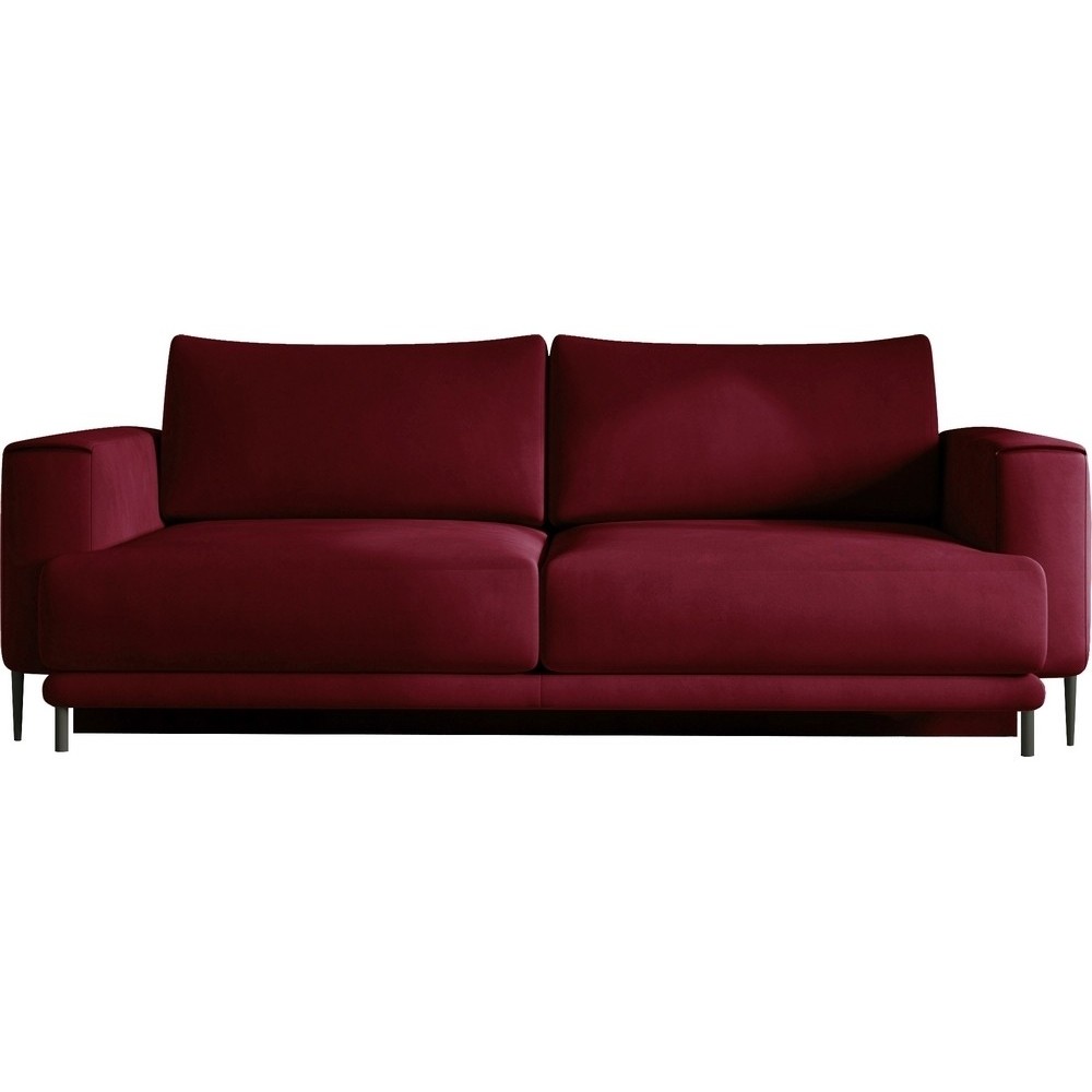 Canapé 3/4 places convertible et espace de rangement - Rouge - en velours de qualité, DANY, Rouge foncé Canapé 3/4 places convertible et espace de rangement - Rouge - en velours de qualité, DANY, Rouge foncé