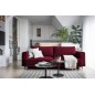 Canapé 3/4 places convertible et espace de rangement - Rouge - en velours de qualité, DANY, Rouge foncé Canapé 3/4 places convertible et espace de rangement - Rouge - en velours de qualité, DANY, Rouge foncé