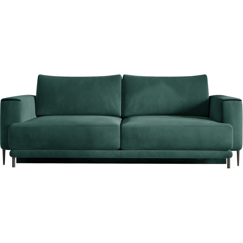 Canapé 3/4 places convertible et espace de rangement - Vert - en velours de qualité, DANY Canapé 3/4 places convertible et espace de rangement - Vert - en velours de qualité, DANY