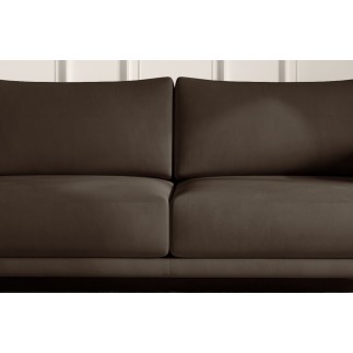 Canapé 3/4 places convertible et espace de rangement - marron - en velours de qualité, DANY
