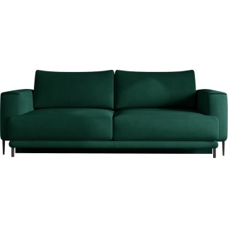 Canapé 3/4 places convertible et espace de rangement - vert - en velours de qualité, DANY