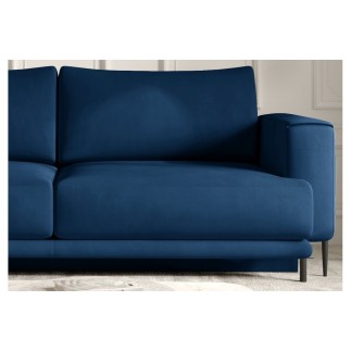 Canapé 3/4 places convertible et espace de rangement - bleu - en velours de qualité, DANY