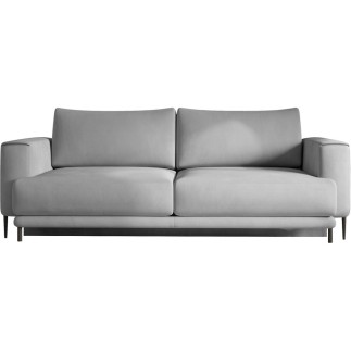 Canapé 3/4 places convertible et espace de rangement - gris - en velours de qualité, DANY