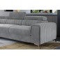 - Canapé d'angle convertible - LARRY VELOURS Luxe, 5 places, gris , angle gauche (vu de face) - Canapé d'angle convertible - LARRY VELOURS Luxe, 5 places, gris , angle gauche (vu de face)