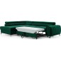 Canapé d'angle convertible - LARRY VELOURS Luxe vert, 5 places, angle gauche (vu de face) Canapé d'angle convertible - LARRY VELOURS Luxe vert, 5 places, angle gauche (vu de face)