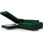 Canapé d'angle convertible - LARRY VELOURS Luxe vert, 5 places, angle gauche (vu de face) Canapé d'angle convertible - LARRY VELOURS Luxe vert, 5 places, angle gauche (vu de face)
