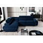 Canapé d'angle convertible - LARRY VELOURS Luxe bleu, 5 places, angle gauche (vu de face) Canapé d'angle convertible - LARRY VELOURS Luxe bleu, 5 places, angle gauche (vu de face)