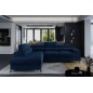 Canapé d'angle convertible - LARRY VELOURS Luxe bleu, 5 places, angle gauche (vu de face) Canapé d'angle convertible - LARRY VELOURS Luxe bleu, 5 places, angle gauche (vu de face)