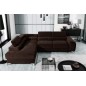 Canapé d'angle convertible - LARRY VELOURS Luxe marron, 5 places, angle gauche (vu de face) Canapé d'angle convertible - LARRY VELOURS Luxe marron, 5 places, angle gauche (vu de face)