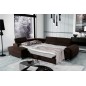 Canapé d'angle convertible - LARRY VELOURS Luxe marron, 5 places, angle gauche (vu de face) Canapé d'angle convertible - LARRY VELOURS Luxe marron, 5 places, angle gauche (vu de face)