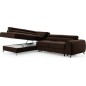 Canapé d'angle convertible - LARRY VELOURS Luxe marron, 5 places, angle gauche (vu de face) Canapé d'angle convertible - LARRY VELOURS Luxe marron, 5 places, angle gauche (vu de face)