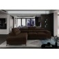 Canapé d'angle convertible - LARRY VELOURS Luxe marron, 5 places, angle gauche (vu de face) Canapé d'angle convertible - LARRY VELOURS Luxe marron, 5 places, angle gauche (vu de face)