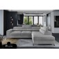 Canapé d'angle convertible - LARRY VELOURS Luxe, 5 places, gris , angle droit (vu de face) Canapé d'angle convertible - LARRY VELOURS Luxe, 5 places, gris , angle droit (vu de face)
