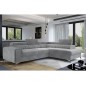 Canapé d'angle convertible - LARRY VELOURS Luxe, 5 places, gris , angle droit (vu de face) Canapé d'angle convertible - LARRY VELOURS Luxe, 5 places, gris , angle droit (vu de face)