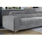Canapé d'angle convertible - LARRY VELOURS Luxe, 5 places, gris , angle droit (vu de face) Canapé d'angle convertible - LARRY VELOURS Luxe, 5 places, gris , angle droit (vu de face)