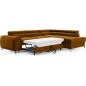 Canapé d'angle convertible - LARRY VELOURS Luxe, bronze, 5 places, angle droit (vu de face) Canapé d'angle convertible - LARRY VELOURS Luxe, bronze, 5 places, angle droit (vu de face)