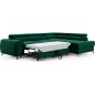 Canapé d'angle convertible - LARRY VELOURS Luxe vert, 5 places, angle droit (vu de face) Canapé d'angle convertible - LARRY VELOURS Luxe vert, 5 places, angle droit (vu de face)