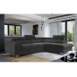 Canapé d'angle convertible - LARRY VELOURS Luxe gris foncé, 5 places, angle droit (vu de face) Canapé d'angle convertible - LARRY VELOURS Luxe gris foncé, 5 places, angle droit (vu de face)