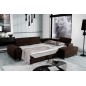 Canapé d'angle convertible - LARRY VELOURS Luxe marron, 5 places, angle droit (vu de face) Canapé d'angle convertible - LARRY VELOURS Luxe marron, 5 places, angle droit (vu de face)