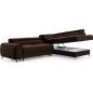 Canapé d'angle convertible - LARRY VELOURS Luxe marron, 5 places, angle droit (vu de face) Canapé d'angle convertible - LARRY VELOURS Luxe marron, 5 places, angle droit (vu de face)