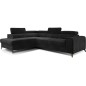 Canapé d'angle convertible - LARRY VELOURS velours Luxe noir, 5 places, angle gauche (vu de face) Canapé d'angle convertible - LARRY VELOURS velours Luxe noir, 5 places, angle gauche (vu de face)