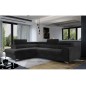 Canapé d'angle convertible - LARRY VELOURS velours Luxe noir, 5 places, angle gauche (vu de face) Canapé d'angle convertible - LARRY VELOURS velours Luxe noir, 5 places, angle gauche (vu de face)