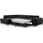 Canapé d'angle convertible - LARRY VELOURS velours Luxe noir, 5 places, angle gauche (vu de face) Canapé d'angle convertible - LARRY VELOURS velours Luxe noir, 5 places, angle gauche (vu de face)