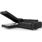 Canapé d'angle convertible - LARRY VELOURS velours Luxe noir, 5 places, angle gauche (vu de face) Canapé d'angle convertible - LARRY VELOURS velours Luxe noir, 5 places, angle gauche (vu de face)