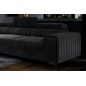 Canapé d'angle convertible - LARRY VELOURS velours Luxe noir, 5 places, angle gauche (vu de face) Canapé d'angle convertible - LARRY VELOURS velours Luxe noir, 5 places, angle gauche (vu de face)