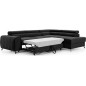 Canapé d'angle convertible - LARRY VELOURS Luxe, 5 places, noir , angle droit (vu de face) Canapé d'angle convertible - LARRY VELOURS Luxe, 5 places, noir , angle droit (vu de face)