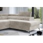 Canapé d'angle convertible - LARRY VELOURS - en velours Luxe, 5 places, beige, angle droit (vu de face) Canapé d'angle convertible - LARRY VELOURS - en velours Luxe, 5 places, beige, angle droit (vu de face)