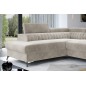 - Canapé d'angle convertible - LARRY VELOURS - en velours Luxe, 5 places, beige, angle gauche (vu de face) - Canapé d'angle convertible - LARRY VELOURS - en velours Luxe, 5 places, beige, angle gauche (vu de face)