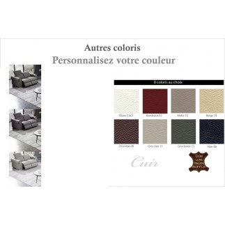Solde de la commande 2 canapés 2 places avec 2 relax électriques en cuir italien buffle toprelax, couleur personnalisée, Blanc.E