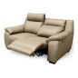 Canapé 2 places avec 2 relax en 100% tout cuir épais luxe italien - 2 relax électriques, beige. BERN