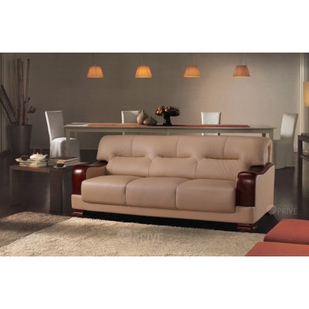Canapé 3 places en cuir italien VIERI, beige