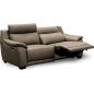 Canapé 3 places avec 2 relax en 100% tout cuir épais luxe italien - 2 relax électriques, taupe. BERN Canapé 3 places avec 2 relax en 100% tout cuir épais luxe italien - 2 relax électriques, taupe. BERN