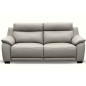 Canapé 3 places avec 2 relax en 100% tout cuir épais luxe italien - 2 relax électriques, gris clair. BERN