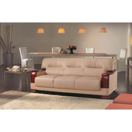 Canapé 3 places en cuir italien VIERI, beige